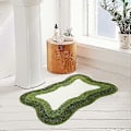 Miniatyrbild 2 av 5: 40x60cm Badrumsmattor Halkfria Grön Gradient Oregelbunden Form Söt Badrumsmatta, Tvättbar Absorberande Matta i Mikrofiber för Badrum Ind