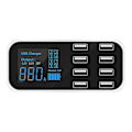 Miniatyrbillede 1 af 5: A9s Hurtig Biloplader 8 Ports Multi Usb Lcd Display Telefonoplader 12v Batterioplader Usb Hub Til Pho