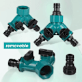 Miniatyrbillede 4 af 7: 2 stk. haveslange splitterhane splitter Y-splitter forbindelse med individuelle tænd/sluk-ventiler, 2-vejs havevandsrørforbindelser til vanding af have