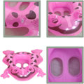 Miniatyrbild 2 av 4: Simrör för pool - Uppblåsbara poolflottörer för barn | Vattenlek Poolring Djur Glowing Eye Groda, Rid på poolparty, Bekväm pink sitting circle