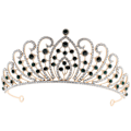 Miniatyrbillede 2 af 3: Brudekrone Barok Rhinestone Krone Festkrone Kvinder Krone Hovedbeklædning til Bryllup As Shown 15.5X14X5.1cm