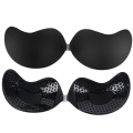 Miniatyrbilde 1 av 6: Usynlig Push Up BH for Kvinner Ryggløs Stroppeløs BH Sømløs Front Lukking Bralette Undertøy Selvklebende Silikon BH Putene 1stk Svart A 1pcs Black A