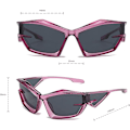 Miniatyrbillede 4 af 7: Trendy Wrap Around Solbriller til Mænd Kvinder Stilfulde Sport Cat Eye Solbriller