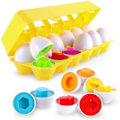 Miniatyrbilde 1 av 2: Eggsett - Leker for småbarn, pedagogisk farge og former (12 egg)
