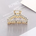 Miniatyrbillede 3 af 5: Hårklemme med rhinsten og perler hjerte diamant Guld one size Rectangle diamonds