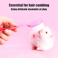 Pikkukuva 4 / 5: 2 hamsteriharjaa ja kampaa, sopii marsuille, fretseille, rotille, chinchilloille, kanille - vaaleanpunainen