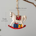 Miniatyrbillede 3 af 5: 4 stk. Juletræspynt Hængende Ornamenter Håndværkssæt Snemand Slæde Gyngende Hest Rensedyr Elg Julepynt