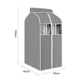Miniatyrbillede 5 af 5: Hængende Tøjpose Tøjpose Organizer Opbevaring Støvbestandig Tøjcover CY Grey60x48x100