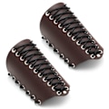 Miniatyrbild 1 av 4: 2 st Arm Gauntlets för män Steampunk rustning handledsskydd PU läder manschetter för kostym Brown