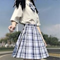 Miniatyrbild 1 av 3: Jk Uniform Komplett Set Broderad Skjorta Plisserad Kjol M Immortal River