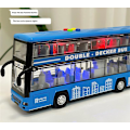 Miniatyrbillede 2 af 5: Børnebus legetøj stor åben dør bus model simulering kan fortælle historier lyd og lys stor bus legetøj Double layer blue