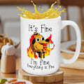 Miniatyrbild 5 av 5: 1 st, Allt är bra, jag är bra Rolig Kaffe Mugg, 15oz Cartoon Hund Kaffe Kopp, Roliga Presenter För Kvinnor Och Män