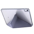 Miniatyrbillede 2 af 5: Origami Tri-Fold Stativ Tablet Cover til iPad 10.9 (2022), PU Læder + Transparent Akryl Etui Purple iPad 10.9 (2022)