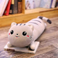 Miniatyrbillede 5 af 5: Stor 130cm Lang Kat Pude Plushie Legetøj Blød Pude Fyldt Plys Dyr Dukker Pude Til Børn Piger Hjem Dekoration Gaver Auburn 70cm