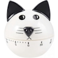 Miniatyrbillede 1 af 5: Køkken Mekanisk Timer Tegneserie Madlavningstimer Kat Formet 60 Minutter Madlavningsudstyr Høj Alarmur Påmindelse 1stk)