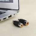Miniatyrbillede 4 af 5: Dual RCA hun til hun splice-stikadapter forlængeradapter