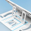 Miniatyrbillede 4 af 5: Bærbar computer holder silikone PP og ABS foldbar 8 gear justerbar bærbar computer kølestativ til hjem arbejde hvid