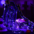 Pikkukuva 6 / 7: Violetit Halloween-valoköynnökset 2 kpl 10m 100LED:tä Tyylissä Sisustuskoriste Akkutoiminen Kuparilanka Tähdet Minivalot