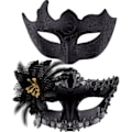 Miniatyrbilde 1 av 5: Par par venetiansk maske maske kvinne blonder venetiansk maske for kvinne mann maskerade fest
