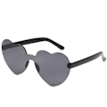 Miniatyrbilde 1 av 5: Retro hjerteformede solbriller damer oversized UV400 Svart one size black