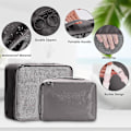 Miniatyrbillede 2 af 4: 8 stk. Rejseorganisatorposer, Bagagepakkeposer med Sko Opbevaringsposer, Mesh Makeupposer gray