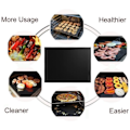 Miniatyrbillede 2 af 7: 3-pak Grillmåtte, Ovnplade, Bageplade - Non Stick - 40x33 Sort 3-pak