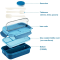 Miniatyrbilde 2 av 7: Bento Box Lunsjbokser, 1300ML Stable Boks for Voksne, Lekkasjesikker Lunsjbeholder med Rom, 4-i-1 Lunsjboks