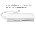 Miniatyrbilde 3 av 5: IOS 8-pins Kortleser Tfsd Xd 3 i 1 Kortleser for Bærbar PC, Telefon og Tablet WG