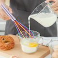Miniatyrbilde 4 av 5: 2 stk Silikon Visp Sett, Regnbue Visp Non Stick Hånd Visp Mini Silikon Ballong Visp Liten Plast Rører