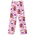 Miniatyrbilde 1 av 2: Koselige Pyjamasbukser for Kvinner og Jenter med Tegneserie-Trykk - Søt Kitty Cat, Spiderman og Mer - Nattøy og Loungewear Pink Kitty L