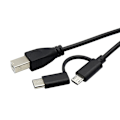 Miniatyrbilde 4 av 5: Smarttelefon til skriver OTG-kabel Micro USB & Type C til USB-B-ledning Datakabel 1m