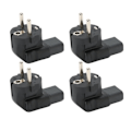 Miniatyrbillede 2 af 8: 4 stk. EU 4,8 mm til IEC320 C13 konverter 90 graders strøm til bærbar strøm EU-stik 100-250V