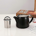 Miniatyrbillede 1 af 4: Autentisk japansk keramisk tekande | Rustfri stål infuser | Elegant og funktionel til eftermiddagste Matte Black