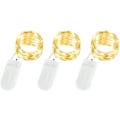 Pikkukuva 1 / 8: LED-keijuketjut paristokäyttöiset, 3 pakkausta 2M 20 LED mikrolankakeijuketjut makuuhuoneen purkkeihin laseihin hääjuhliin Warm White 3pcs