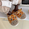 Miniatyrbild 3 av 5: Cartoon Giraff Tofflor i Bomull, Vinter Inomhus Utomhus Tofflor För Kvinnor H 36