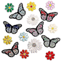 Miniatyrbillede 1 af 4: 36 stk. Blomst Applikationer Patches Strygning Broderet Patches Blandet Farve Høj Kvalitet Cy 16 pieces