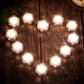 Miniatyrbillede 3 af 6: 12 LED varmelys med timer, elektrisk flimrende batteri