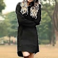 Miniatyrbillede 1 af 4: Lang hættetrøje kjole til kvinder Plus Size Langærmet Hættetrøje Sweatshirt Dame Casual Pullover black M