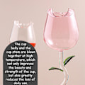 Pikkukuva 3 / 5: Ruusunmuotoiset Kupit Juomille Juhliin, Hääihin, Ystävänpäivään - Kestävä Lahja, Luova Läpinäkyvä Vihreä Pinkki Viinilasi Green 150ml