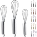 Miniatyrbilde 1 av 5: Visp, rustfritt stål visp 8\", 10\", 12\" 3 deler, egnet for kjøkkenet, brukes til matlaging, omrøring og pisking (3 pakker)