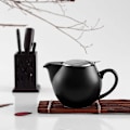 Miniatyrbillede 4 af 5: Elegant Termostabil Keramik Tekande | Rustfrit Stål Låg & Fin Teinfuser  Perfekt til Løsblad Elskere Red