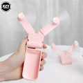 Pikkukuva 3 / 5: Pienet sähkötuulettimet Mini Kannettava Kaksipäinen Sähkötuuletin USB Ladattava Säädettävä Kannettava Taitettava Suloinen Mini Taitettava Tuuletin Matkoille Blue
