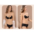 Miniatyrbillede 4 af 6: Usynlig Push Up BH til Kvinder Rygløs Stropløs BH Sømløs Frontlukning Bralette Underundertøj Selvklæbende Silikon BH Puder 1stk Sort C 1pcs Black C