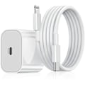 Miniatyrbilde 1 av 3: iPhone hurtiglader USB-C 20W strømadapter med kabler