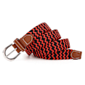 Miniatyrbillede 1 af 4: Elastisk stof flettet bælte, slidstærkt strækvævet bælte til unisex mænd/kvinder/unge Red Black Wrap tail