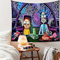 Miniatyrbillede 2 af 5: Rick And Morty Tema Gobelin Soveværelse Vægophæng Gobeliner Dekoration B 150*200CM