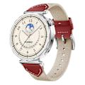 Miniatyrbillede 2 af 5: 18MM Læder Nylon Rem Til Huawei Watch GT 5 Pro 42m GT 5 41mm GT 4 41mm GT 3 42mm Kvinder Komposit Multicolor Red