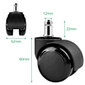 Miniatyrbilde 2 av 5: Pieces Kontorstol Hjul 11 x 22mm 360° Rotasjon for Spille Stoler, Stille Riper-Frie Reservehjul, Svart