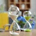 Miniatyrbillede 3 af 5: 5/15/30/60 Minutter Nyt Nordisk Glas Dråbe Time Timeglas Timer Kreativ Boligindretning Håndværk Dekoration Valentinsdagsgave 60mins 9x24 cm Brown