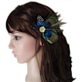Miniatyrbild 5 av 5: 2 st Fashion Pärlhönsfjäder Hårklämmor Hårnålar Kvälls Klänning Huvudbonad Bröllop Fjäder Fascinator för Kvinnor Flickor